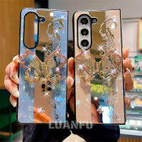 Z พับ5เคสพร้อมฝาหลังยึดผีเสื้อสำหรับ Samsung Galaxy พับ4 /Z พับ3ด้านซ้ายและขวาพับเคสป้องกันการกระแทก