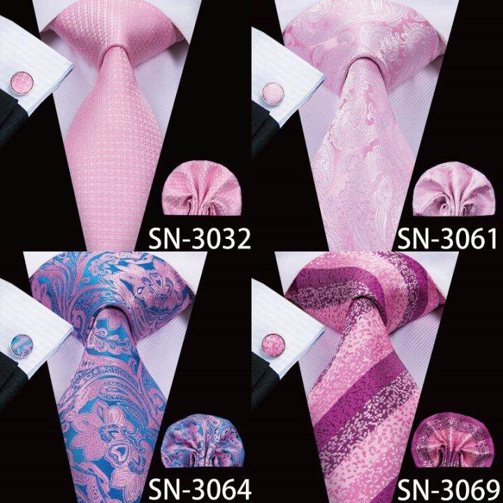 hi-tie-silk-men-tie-peach-pink-floral-wedding-necktie-for-men-luxury-necktie-handkerchief-cufflink-fashion-design-business