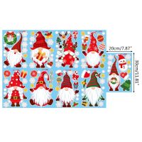 9 Sheet Christmas Decorations Window Decals Tomte Gnome Clings Wall Sticker for Festival Party Home Decor Supplies