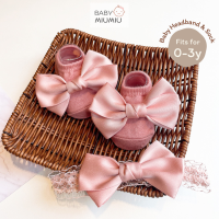 BabyMiuMiu เซตคาดผมเด็กและถุงเท้ากันลื่น สำหรับ 0-2 ปี | Baby Headband &amp; Sock