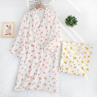 2021 Womens Nightdress Cotton Medium Length Cotton Gauze Bathrobe Japanese Style Loose Summer Hot Sales Soft Comfortable Cute