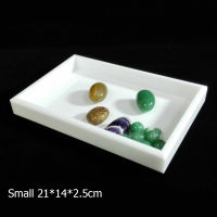 White Acrylic Jewelry Bracelet Beads Display Case Tray with Bars for Rings Necklace Chian Pearl Storage Stand Holder Organizer