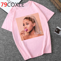 ariana grande เสื้อผ้าแฟชั่นผู้หญิง Slim women T-Shirt Fashion Stripe Neck Sleeved T Blue New O Striped women Shirt Fit Short เสื้อยืด