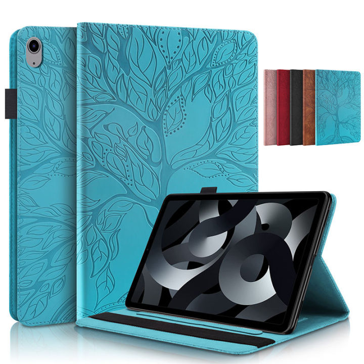 case-สำหรับ-ipad-10th-generation-2022-a2757-smart-case-ปกหนังสำหรับ-ipad-10-9-2022-case-แท็บเล็ตต้นไม้นูนยืน-case