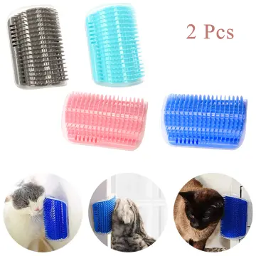 2 Pack Corner Brush for Cats, Self Groomer Grooming Wall Massage Brush with  Catnip Softer Cat Wall Comb Self Massage Tool for Long & Short Fur Kitten