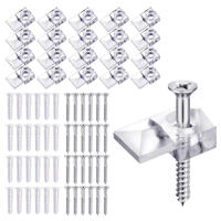 Mirror Clips Lightweight Mirror Wall Mount Clips 20 Sets Mirror Hanging Hardware for Fixing 1/4 Inch Glass Mirror Cabinet Door welcoming