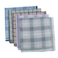 LazaraLife 5 ชิ้นผู้ชายผ้าฝ้าย 100% plaids ตรวจสอบพิมพ์ผ้าเช็ดหน้าพ็อกเก็ตสแควร์ผ้าเช็ดหน้า