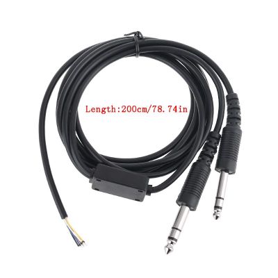 200cm DIY Aviation Headset Dual-plug Aircraft Headphones Replacement Cable Mono Audio Cable Line Cord Au6 21 Dropship
