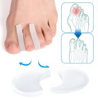 ♣ 1Pair Silicone Transparent A-shaped Toe Separator Thumb Bunion Overlapping Toes Correcttor Pain Relief Silicone Foot Care Tool