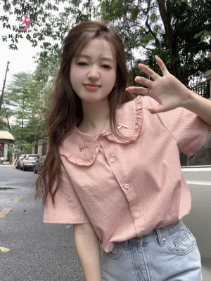 เสื้อโปโลเสื้อแขนสั้นมีปกสไตล์เกาหลีลำลองหวานใหม่ของผู้หญิง HILADY ฤดูใบไม้ร่วง