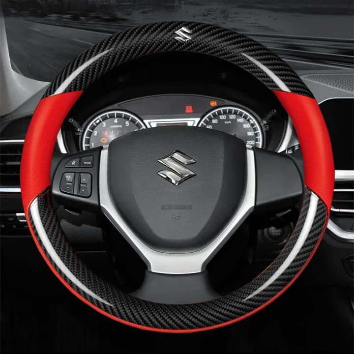 New Carbon Fiber leather Steering wheel cover for Suzuki SWIFT CIAZ XL7