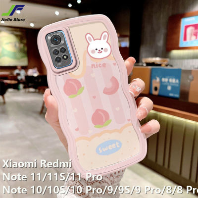 เคสมือถือลายกระต่ายน่ารักสำหรับ Xiaomi Redmi โน๊ต11/11S / 11 Pro / 10S / 10 / 10 Pro / 9 / 9S / 9 Pro/ 8ฝาหลังทีพียูอ่อนมีสีด้านขอบคลื่นเคสโทรศัพท์