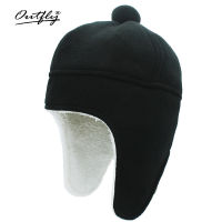 Outfly Winter Warm Ball Cap Girls Cute Ear Protection Hat Thickened Faux Lamb Wool Ski Hat