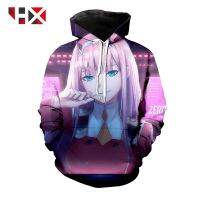 HX ใหม่ Anime ศูนย์ Two ที่รักใน FranXX Kawaii Hoodie 3D พิมพ์ Hoodie Unisex ด้านบน H019