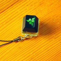 Razer OW Overwatch Keycap + Razer Green Switch เชอร์รี่ MX ชุดตัวทดสอบสวิตช์สีน้ำเงินไฟพวงกุญแจขึ้น