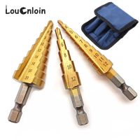 3-12mm 4-12mm 4-20mm HSS Straight Groove Step Drill Bit Set Titanium Coated Wood Metal Hole Cutter Core Cone Drilling Tools Drills Drivers