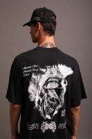 2023NewDARC เสื้อกีฬาผู้ชาย Skull Black T เสื้อ Dark ลมสไตล์สีดำ Plus ขนาดเสื้อ Harajuku Vintage Streetwear ชายเสื้อผ้า Tops
