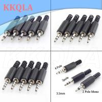 QKKQLA 5pcs/lot 3.5mm Plug 2/3/4 Pole Mono Stereo Audio Video Dual audio plug headphone Cable Wire Connector For Headphone Socket