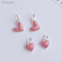 ? ของขวัญ DIY ของขวัญเครื่องประดับ S925 pure silver glue love handmade beaded bracelet necklace pendant accessories DIY peach heart heart-shaped