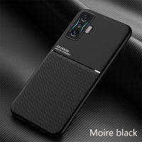 Xiaomi Redmi K50 Gaming Case,EABUY Fashionable New Style Moire Embedded Iron Plate Ring-free Bracket Phone Case (Compatible with Magnetic Car) for Xiaomi Redmi K50 Gaming