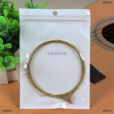sksbvx 6ชิ้น/เซ็ต Professional Acoustic Guitar ชุดสายทองแดงทนทาน