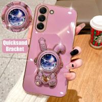 Quicksand Astronaut Phone Holder Case For Samsung Galaxy S23 S21 S20 S22 S10 Note 10 20 Plus Ultra S20 Fe S 21 5G Stand Cover Phone Cases