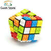 Guoh ของเล่นพลาสติกสำหรับเด็ก3X3X3,สติ๊กเกอร์ทรงลูกบาศก์ผิวเรียบความเร็วกล่องสติ๊กเกอร์ปริศนา