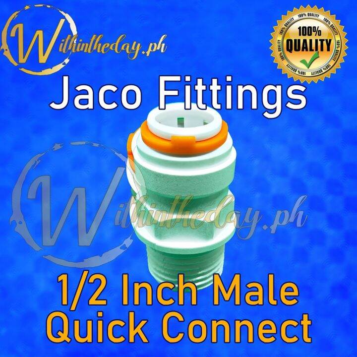 Quick Connect Jaco Fittings 1/2 inch Male Female for OD Polypropylene