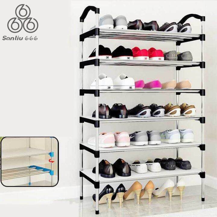 6 Layer shoe rack/ Tier Colored Stainless Steel Stackable Shoes Organizer Storage StandZ037