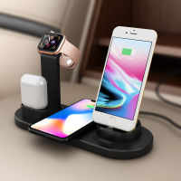 แท่นชาร์จแบบมัลติฟังก์ชั่น Micro USB Type C แท่นชาร์จสำหรับ Apple Watch 8 7 6 SE 5 Airpods iPhone 12 13 14 11 Pro Max XS MAX XR 8 14 Plus Samsung S22 S21 S20 S10หมายเหตุ20 10 9 XIAOMI Redmi Realme HUAWEI Fast Wireless Charger Pad