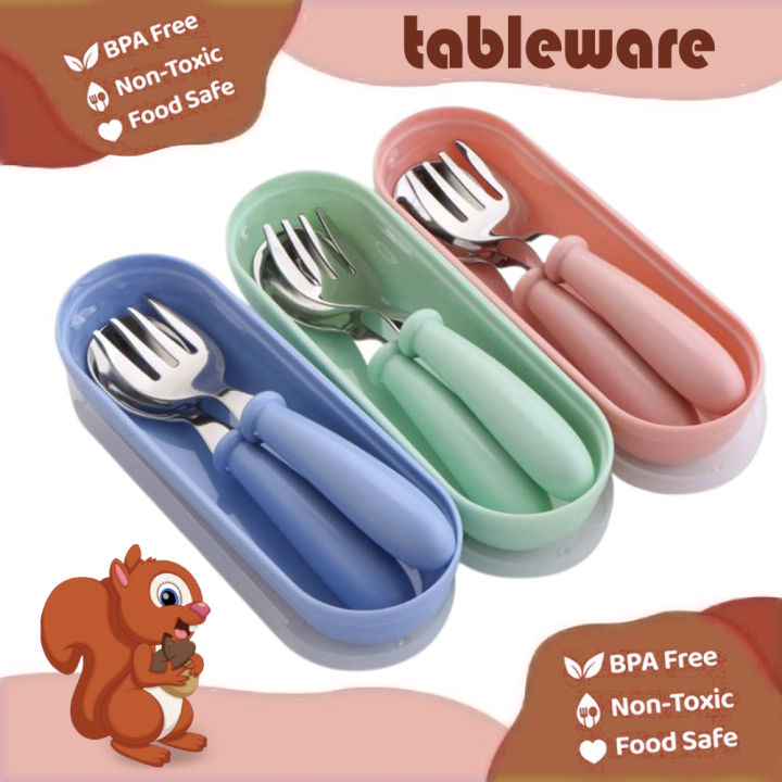 Mealtime Toddler Utensils | Fork & Spoon | Dishwasher Safe