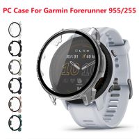 ZZOOI Hard Edge PC Case For Garmin Forerunner 955 255 Full Screen Protector Smart Watch Protective Cover For Forerunner 955 255 Glass