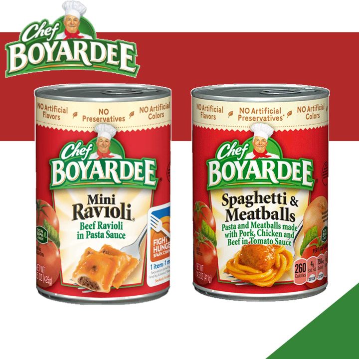 Chef Boyardee Mini Beef Ravioli In Pasta Sauce 425g & Spaghetti 