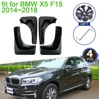 บังโคลนสำหรับ BMW F15 X5 2014 ~ 2018 2017 2016 2015โคลนล้อหน้าล้อหลังบังโคลนพิทักษ์ป้องกันการกระเด็น4ชิ้นอุปกรณ์เสริมแต่งรถ