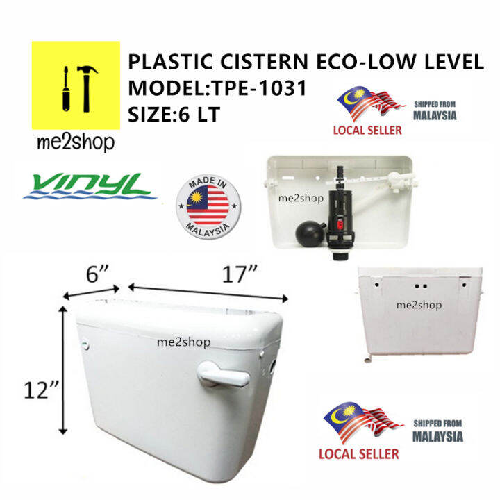 VINYL PLASTIC CISTERN ECOLOW LEVEL/TANGI AIR MANGKUK TANDAS DUDUK Lazada