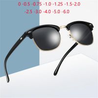 【hot】 0 -0.5 -1.0 To -4.0 Prescription Polarized Sunglasses Men Minus Semi-Rimless Myopia Glasses Oculos De Sol Gafa