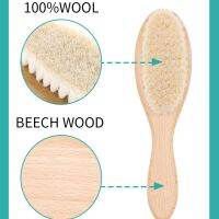 1PC 100 Natural Goat Baby Brush Wooden Hair Hrush Comb Soft Improve Hairwool Wooden hair bathing brush and Comb For Kids