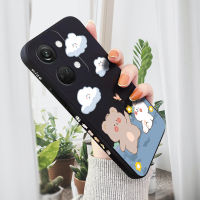 เคสสำหรับโทรศัพท์ OnePlus Nord 3 5G ลายการ์ตูนหมีและกระต่ายเคสป้องกันกล้องคลุมทั้งหมดปลอกซิลิโคนน้ำรูปแบบขอบสี่เหลี่ยม