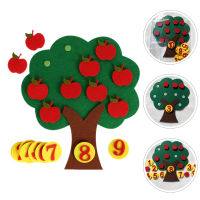 Gerpo【Hot】 1 ชุดไม่ทอ Apples Tree Digital Cognitive Pairing Toy Counting Apples Game Toy