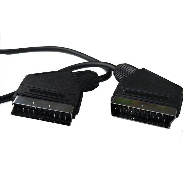 สายไฟตะกั่วสาย-scart-rgb-21พินตัวผู้ยาว1-5ม-ชุบนิกเกิลสายลิงค์ข้อมูลตัวผู้ถึงตัวผู้สำหรับทีวีซัมซุงอุปกรณ์-scart