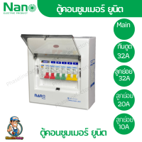 ตู้คอนซูมเมอร์ NANO Plus 5 ช่อง เมนธรรมดา / เมนกันดูด RCBO 32A /ลูกย่อย 32A / 20A / 10A คอนซูมเมอร์ ตู้กันดูด ตู้ควบคุมไฟ ตู้ไฟ กันดูด