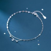 925 Sterling Silver Jewelry Bracelet On The Leg For Girl Woman Anklets Chain Gift Female Cute Adjustable Foot Silver Decoration