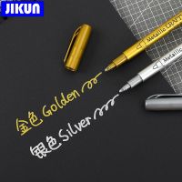 JIKUN 4/6pcs Metallic Paint Marker Pens Gold Silver 1.5mm Craftwork Resin Mold Pen Art Painting Student Supplies Highlighters Markers