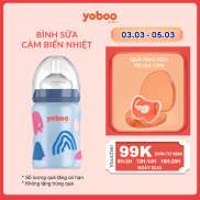 Bình Sữa Thủy Tinh yoboo - Lớp Cảm Biến Nhiệt Silicon Đổi Màu 160ml