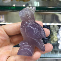 Cute Natural Agate Crystal Carving Parrot Hand Carved Polished Gemstone Home Decoration Collection Gift