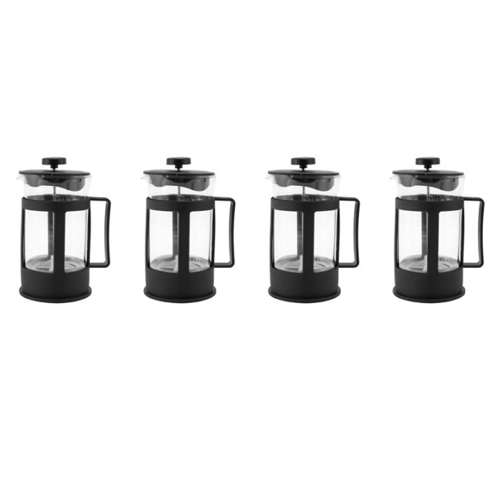 4x-glass-french-press-coffee-tea-maker-600ml-coffee-press-borosilicate-glass-with-heat-resistant-handle