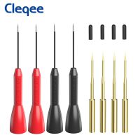 Cleqee 8PCS 1mm Insulated Test Probes Set with 2mm Socket Multimeter + Gold-plated Puncture Probe Back Probe Pin Plug and Play