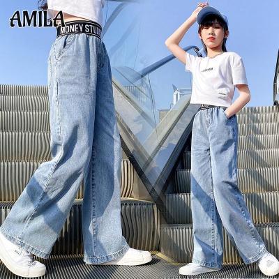 AMILA กางเกงกางเกงยีนส์สตรีหญิงกางเกงขาม้าหญิงใหญ่