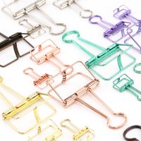 Journamm 8 Colors 3 Sizes Ins Colors Gold Sliver Rose Green Purple Binder Clips Large Medium Small Office Study Binder Clips