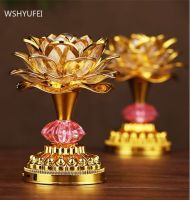 1pc Colorful LED Lotus Buddhist Lamp Built 36 Buddhist Songs Buddhist Hall Lotus Light Ornament Buddhist Decoration Supplies